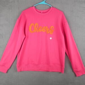 Panache Apparel Cheers Pink Graphic Sweatshirt Size L